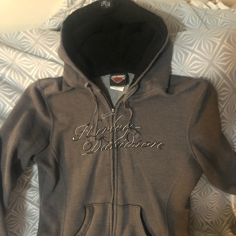 🎈🎈Charcoal Grey Harley Davidson Zip Up